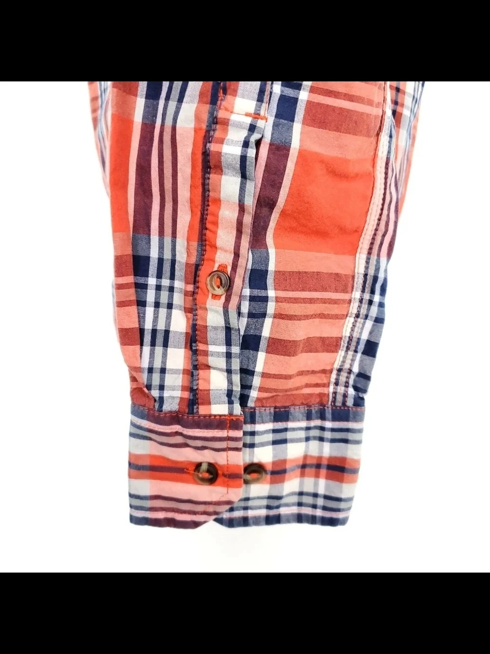 The North Face Mens Long Sleeve Button Up Shirt Small Orange 100% Cotton
